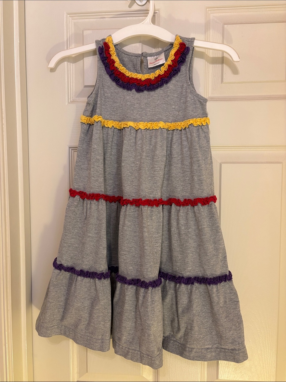 Hanna Andersson Gray Sleeveless Tiered Twirl Dress with Ruffles - Picture 1 of 3